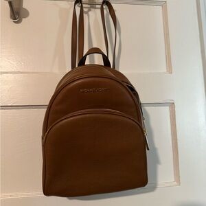 Michael Kors Tan Pebble Leather Backpack with Gold Hardware